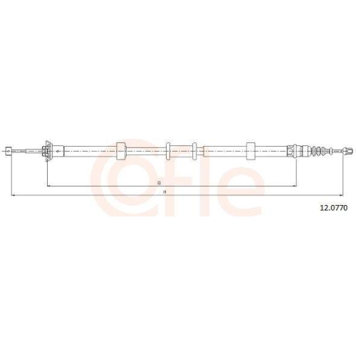 Seilzug Feststellbremse Cofle 12.0770 für Fiat Hinten Rechts