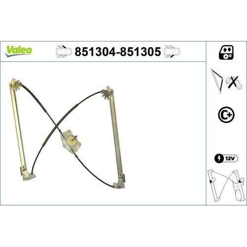 Fensterheber Valeo 851304 für Porsche VW Vorne Links