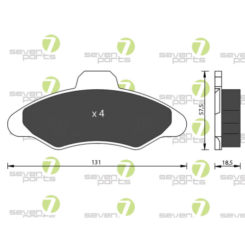 Bremsbelagsatz Scheibenbremse 7 Seven Parts SVP19660 für Ford 1. Vorderachse