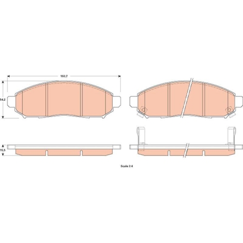 Bremsbelagsatz Scheibenbremse Trw GDB3520 f&uuml;r Nissan