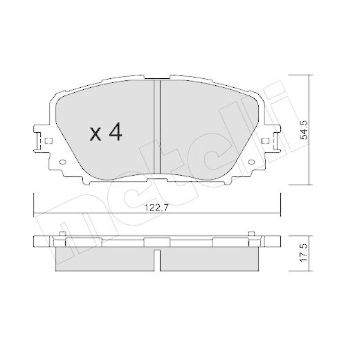 Bremsbelagsatz Scheibenbremse Metelli 22-0820-0 f&uuml;r Toyota Vorderachse