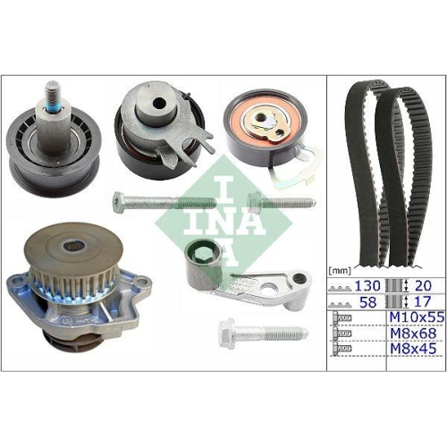 Wasserpumpe + Zahnriemensatz Schaeffler Ina 530 0089 31 f&uuml;r Audi Seat Skoda VW