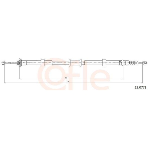 Seilzug Feststellbremse Cofle 12.0771 f&uuml;r Fiat Hinten Links
