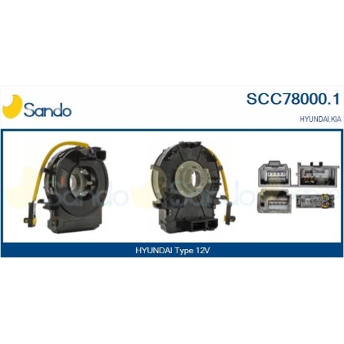 Wickelfeder Airbag Sando SCC78000.1 für Hyundai Für Fahrzeuge Mit Obd