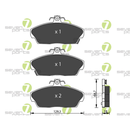 Bremsbelagsatz Scheibenbremse 7 Seven Parts SVP14820 f&uuml;r Honda Rover
