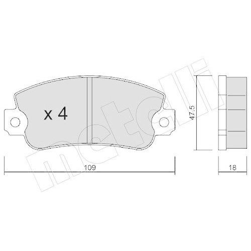 Bremsbelagsatz Scheibenbremse Metelli 22-0033-0 f&uuml;r Fiat Lancia Seat Autobianchi