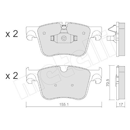 Bremsbelagsatz Scheibenbremse Metelli 22-0985-0 f&uuml;r Citro&euml;n Peugeot Vorderachse