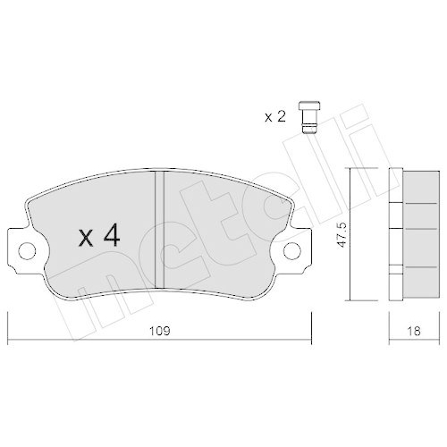 Bremsbelagsatz Scheibenbremse Metelli 22-0033-1 f&uuml;r Fiat Lancia Seat Autobianchi