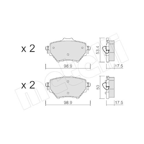 Bremsbelagsatz Scheibenbremse Metelli 22-0987-0 f&uuml;r Citro&euml;n Opel Peugeot Toyota