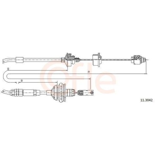 Seilzug Kupplungsbet&auml;tigung Cofle 11.3042 f&uuml;r Peugeot