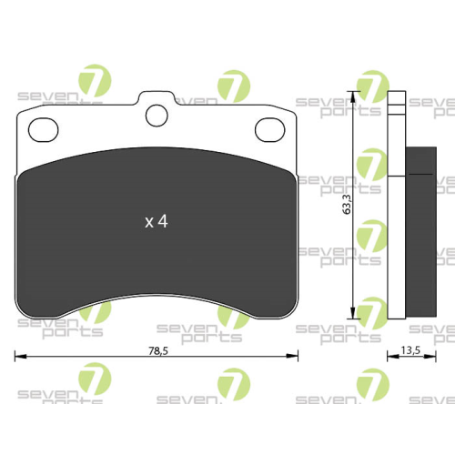 Bremsbelagsatz Scheibenbremse 7 Seven Parts SVP14920 f&uuml;r Daihatsu Piaggio