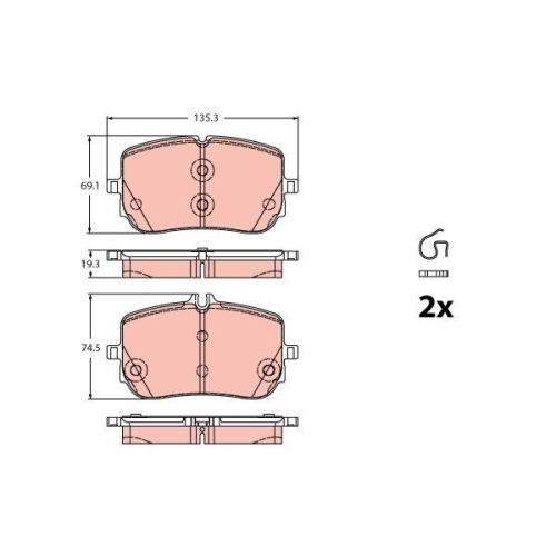 Bremsbelagsatz Scheibenbremse Trw GDB2433 f&uuml;r Mercedes Benz Mercedes Benz