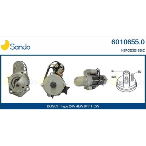 Starter Sando 6010655.0 for Man Mercedes Benz Mercedes Benz Mercedes Benz