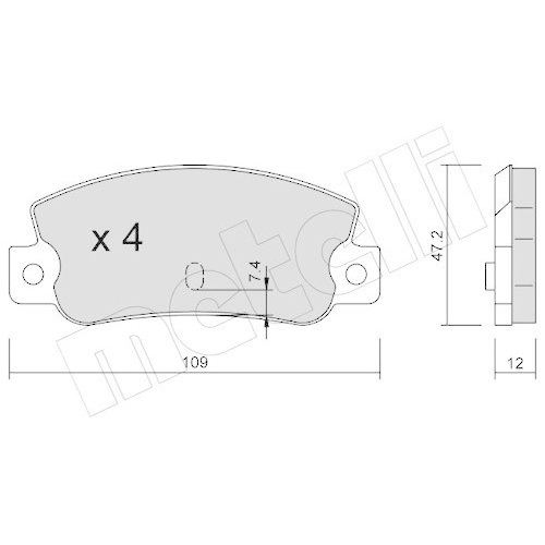 Brake Pad Set Disc Brake Metelli 22-0035-0 for Fiat Rear Axle