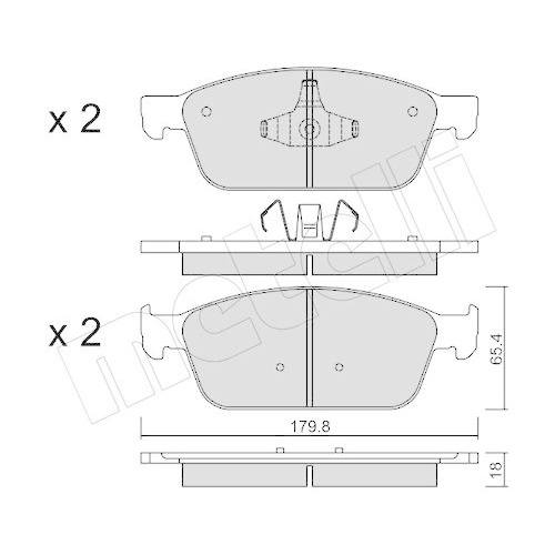 Bremsbelagsatz Scheibenbremse Metelli 22-0989-0 f&uuml;r Ford Vorderachse