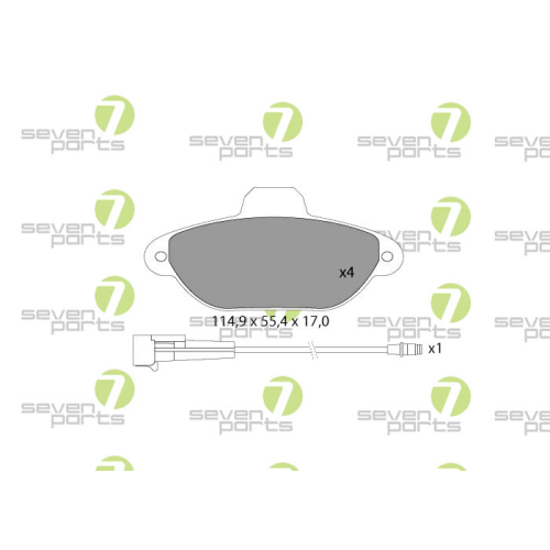 Brake Pad Set Disc Brake 7 Seven Parts SVP14951 for Fiat Lancia