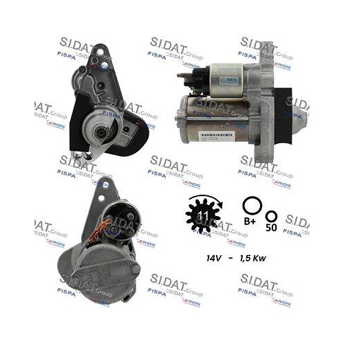 Starter Sidat S12BH0946 f&uuml;r Nissan Renault