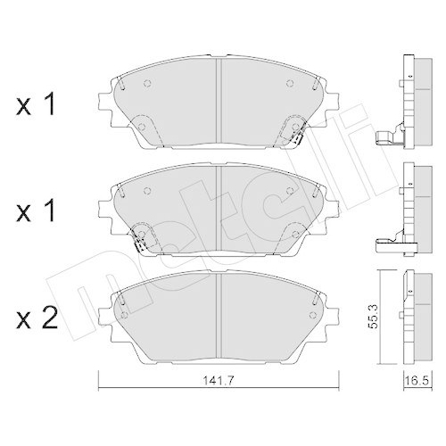 Bremsbelagsatz Scheibenbremse Metelli 22-0992-0 für Mazda Vorderachse