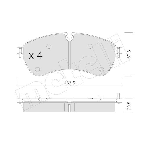 Bremsbelagsatz Scheibenbremse Metelli 22-1173-0 f&uuml;r Man VW Hinterachse