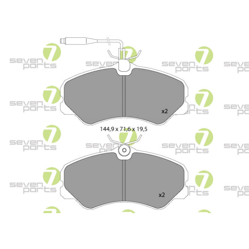 Bremsbelagsatz Scheibenbremse 7 Seven Parts SVP14970 f&uuml;r Abarth Alfa Romeo Fiat