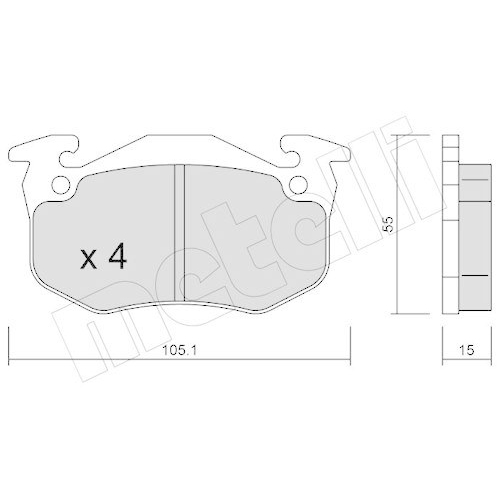 Bremsbelagsatz Scheibenbremse Metelli 22-0036-5 f&uuml;r Renault Renault Trucks