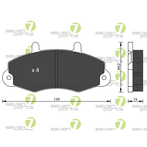 Bremsbelagsatz Scheibenbremse 7 Seven Parts SVP14980 f&uuml;r Ford 1. Vorderachse