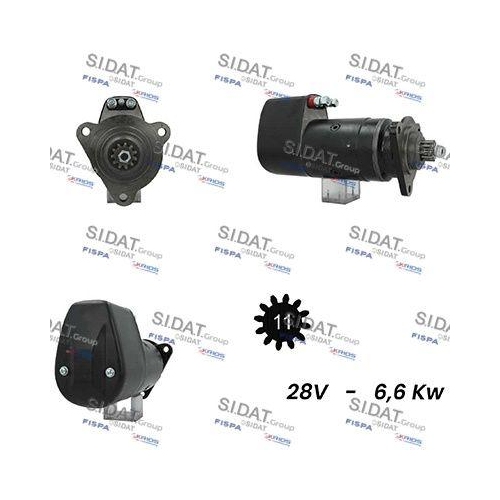 Starter Sidat S24BH0042A2 f&uuml;r Alfa Romeo Fiat Iveco Lancia Unic Simca