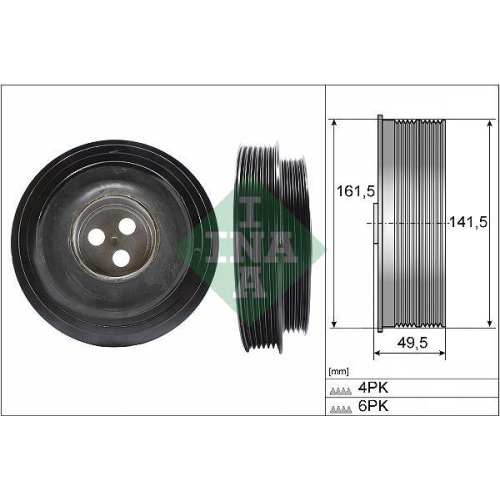 Riemenscheibe Kurbelwelle Schaeffler Ina 544 0166 10 für Citroën Ford Peugeot