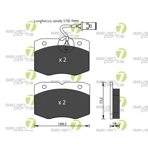Bremsbelagsatz Scheibenbremse 7 Seven Parts SVP15010 für Iveco 1. Vorderachse