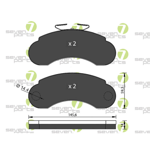 Bremsbelagsatz Scheibenbremse 7 Seven Parts SVP15040 f&uuml;r Mercedes Benz