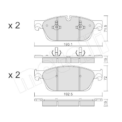 Bremsbelagsatz Scheibenbremse Metelli 22-0967-0 f&uuml;r Mercedes Benz Mercedes Benz