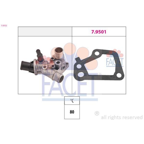 Thermostat K&uuml;hlmittel Facet 7.8152 Made In Italy - Oe Equivalent f&uuml;r Alfa Romeo