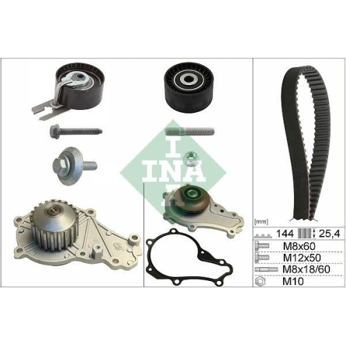 Wasserpumpe + Zahnriemensatz Schaeffler Ina 530 0239 30 f&uuml;r Citro&euml;n Ford Peugeot
