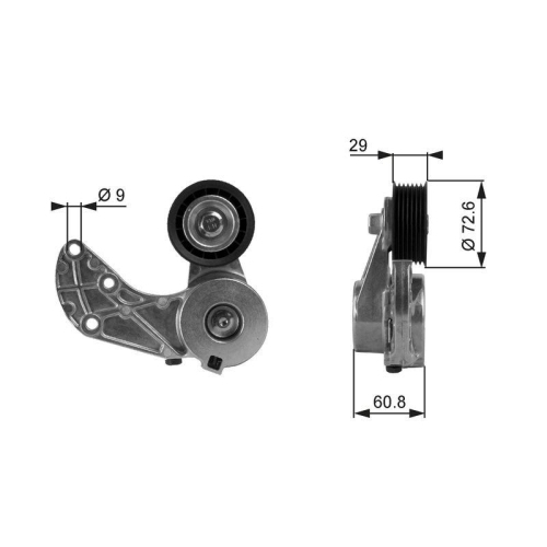 Riemenspanner Keilrippenriemen Gates T38317 Drivealign&trade; f&uuml;r Audi Porsche VW