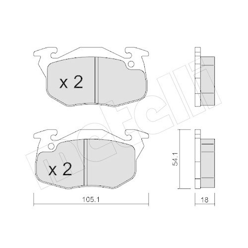 Bremsbelagsatz Scheibenbremse Metelli 22-0037-5 f&uuml;r Citro&euml;n Peugeot Vorderachse