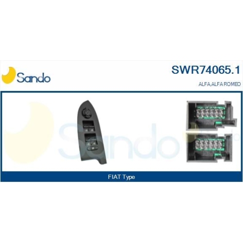 Schalter Fensterheber Sando SWR74065.1 für Alfa Romeo Fiat Vorne Links