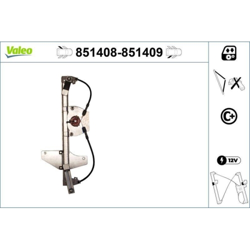 Fensterheber Valeo 851408 für Peugeot Hinten Links