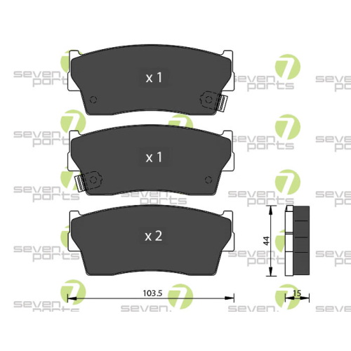Bremsbelagsatz Scheibenbremse 7 Seven Parts SVP15120 f&uuml;r Suzuki 1. Vorderachse