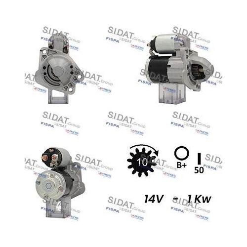 Starter Sidat S12MH0408 f&uuml;r Mazda Mitsubishi