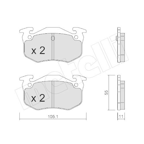 Bremsbelagsatz Scheibenbremse Metelli 22-0038-0 f&uuml;r Citro&euml;n Peugeot Renault