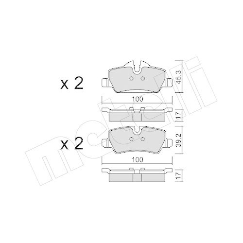 Bremsbelagsatz Scheibenbremse Metelli 22-1014-0 f&uuml;r Mini Hinterachse