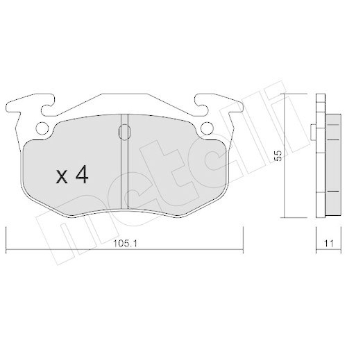 Bremsbelagsatz Scheibenbremse Metelli 22-0038-2 f&uuml;r Renault Hinterachse