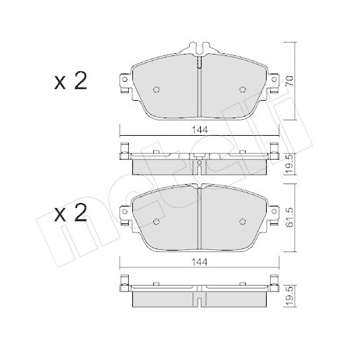 Bremsbelagsatz Scheibenbremse Metelli 22-1017-0 f&uuml;r Mercedes Benz Mercedes Benz