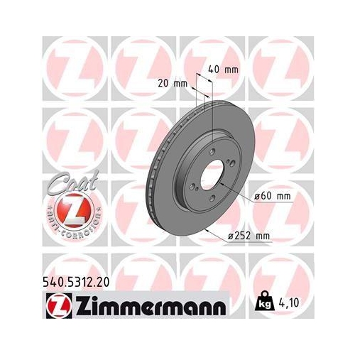 Bremsscheibe Zimmermann 540.5312.20 Coat Z f&uuml;r Suzuki Vorderachse