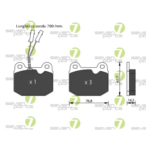 Bremsbelagsatz Scheibenbremse 7 Seven Parts SVP10992 f&uuml;r Alfa Romeo Vorderachse