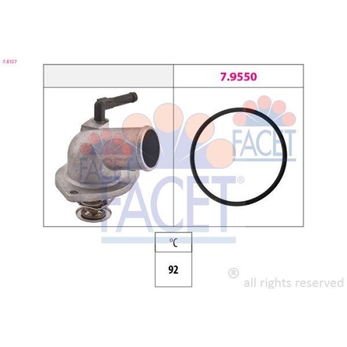 Thermostat K&uuml;hlmittel Facet 7.8157 Made In Italy - Oe Equivalent f&uuml;r Opel