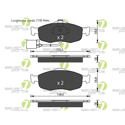 Bremsbelagsatz Scheibenbremse 7 Seven Parts SVP17571 f&uuml;r Ford 1. Vorderachse