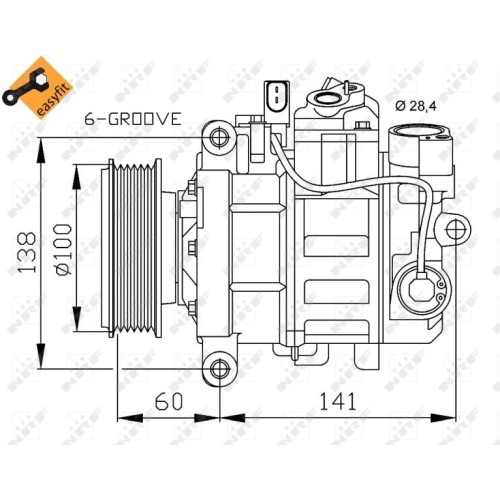 Kompressor Klimaanlage Nrf 32263 Easy Fit für Audi Seat