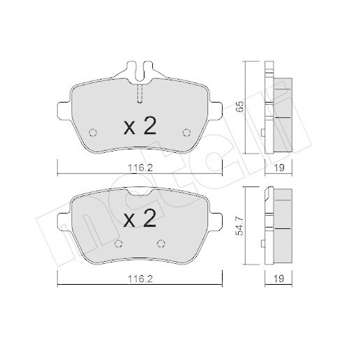 Bremsbelagsatz Scheibenbremse Metelli 22-1022-0 f&uuml;r Mercedes Benz Mercedes Benz