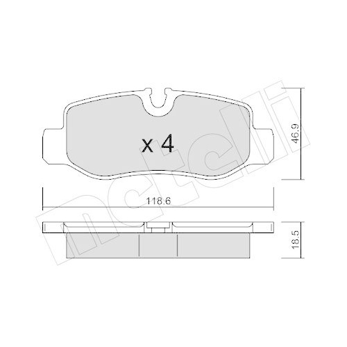 Bremsbelagsatz Scheibenbremse Metelli 22-1023-0 f&uuml;r Mercedes Benz Mercedes Benz